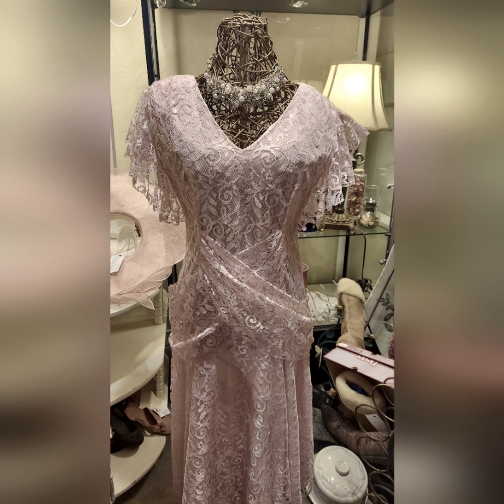 Beautiful and romantic lined vintage lace dress.